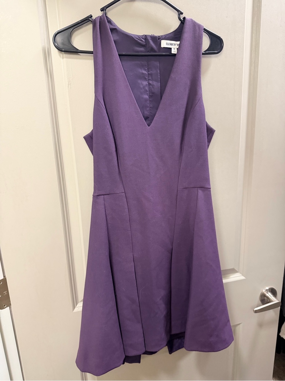 Elizabeth and James Purple V-Neck A-Line Dress